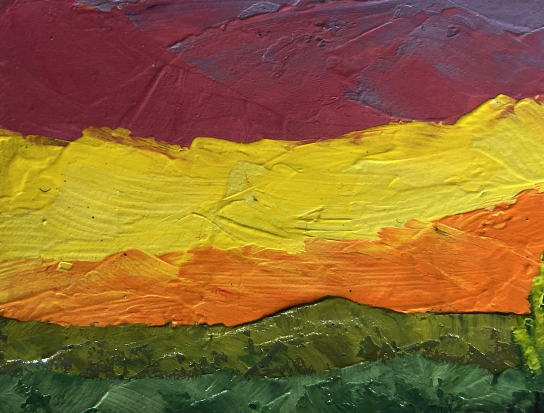 Oil painting Summer evening in sunset colors V. Zadorozhnya - 5