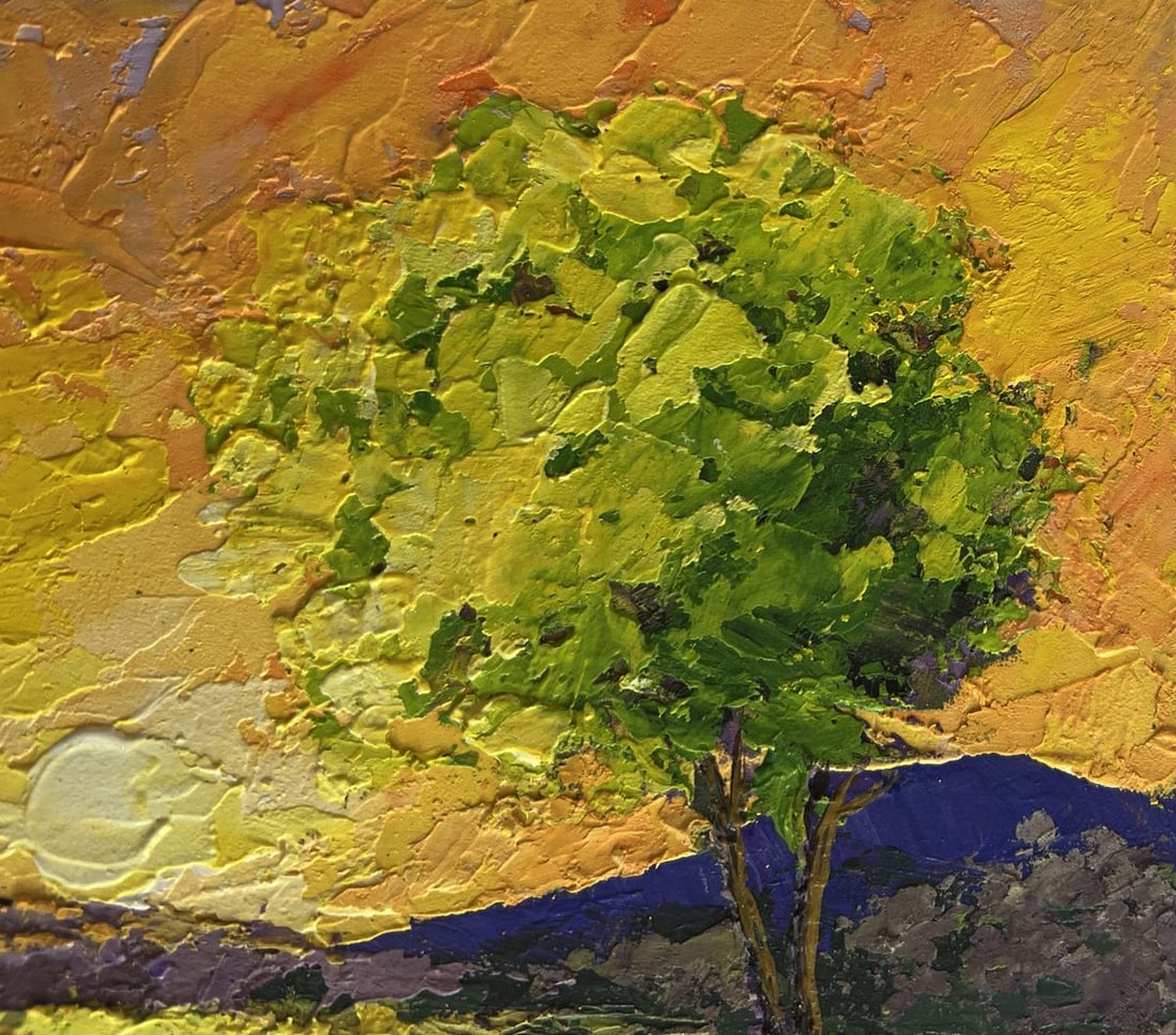 Oil painting Setting sun in the field V. Zadorozhnya - 4