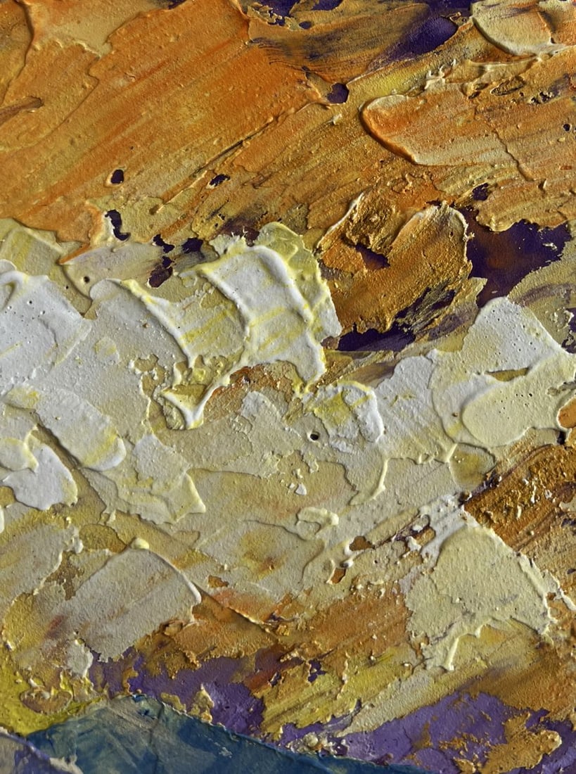 Oil painting Yellow clouds in a mountain valley V. Zadorozhnya - 4