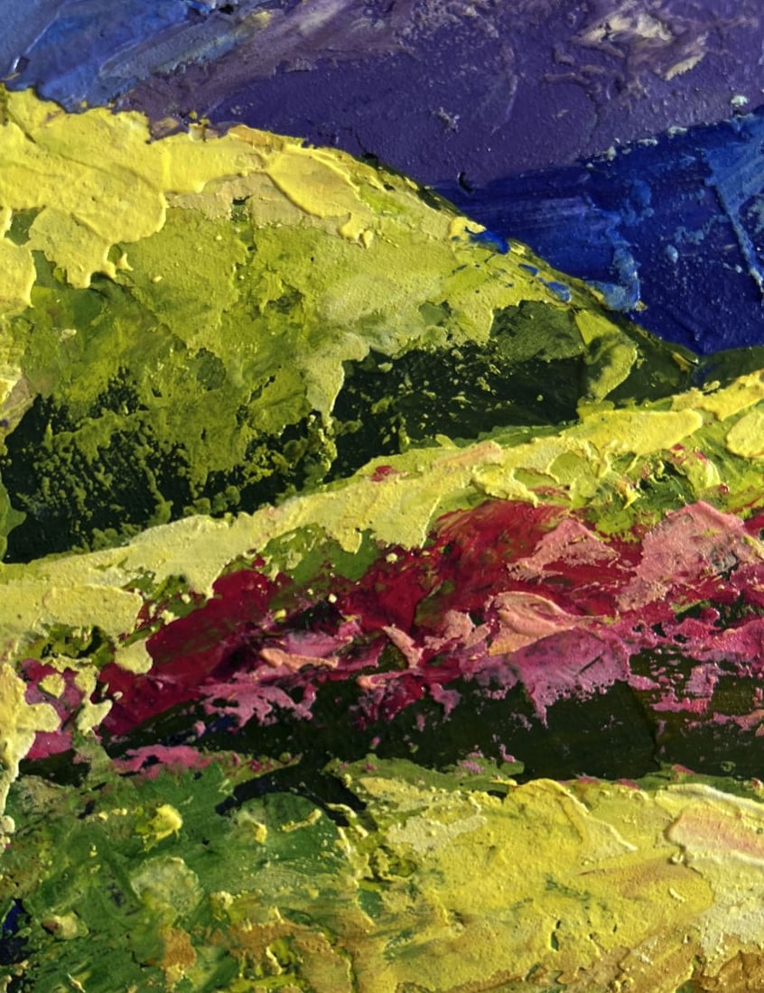 Oil painting Yellow clouds in a mountain valley V. Zadorozhnya - 6