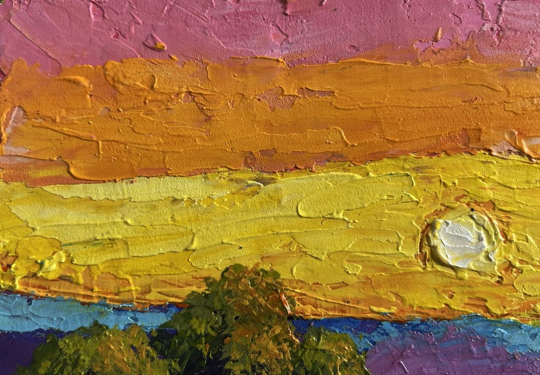 Oil painting Great view of the sunset V. Zadorozhnya - 6