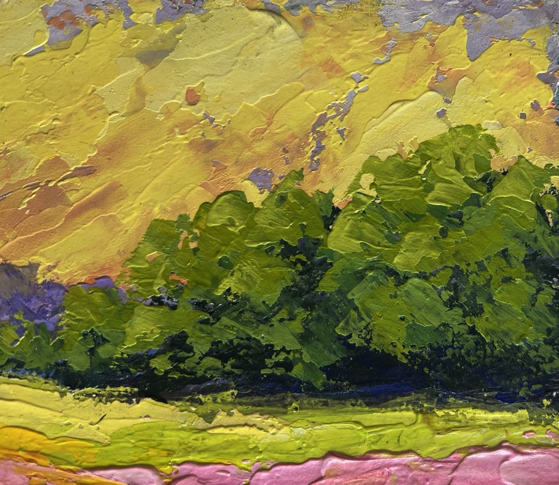 Oil painting Sunset among forest and fields V. Zadorozhnya - 4