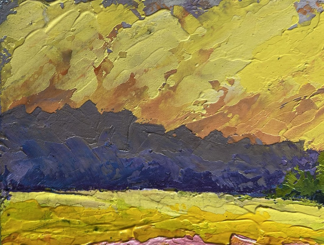 Oil painting Sunset among forest and fields V. Zadorozhnya - 5