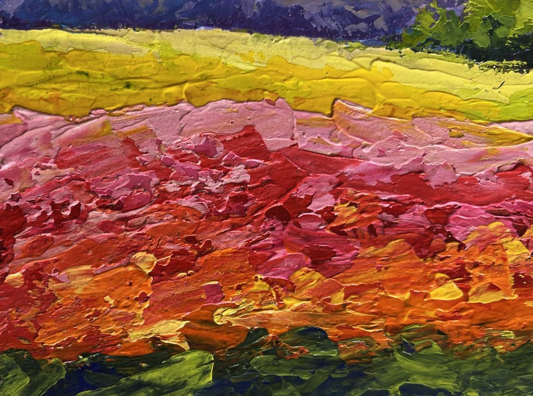 Oil painting Sunset among forest and fields V. Zadorozhnya - 6