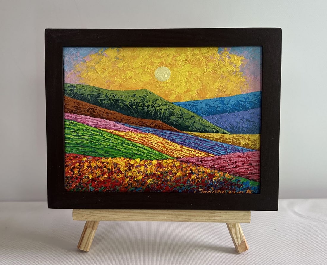 Oil painting Sunset palette over a mountain valley V. Zadorozhnya (1 of 8)