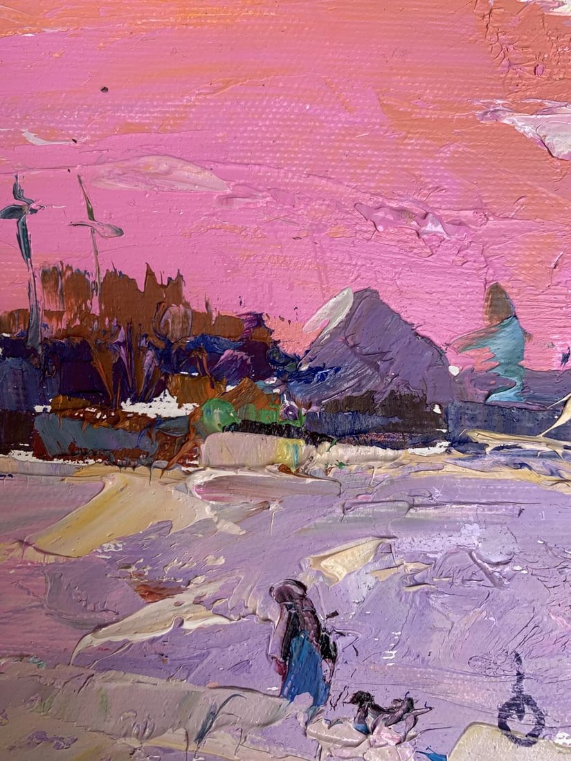Oil painting It snowed in the evening Oksana Kalenyuk - 11