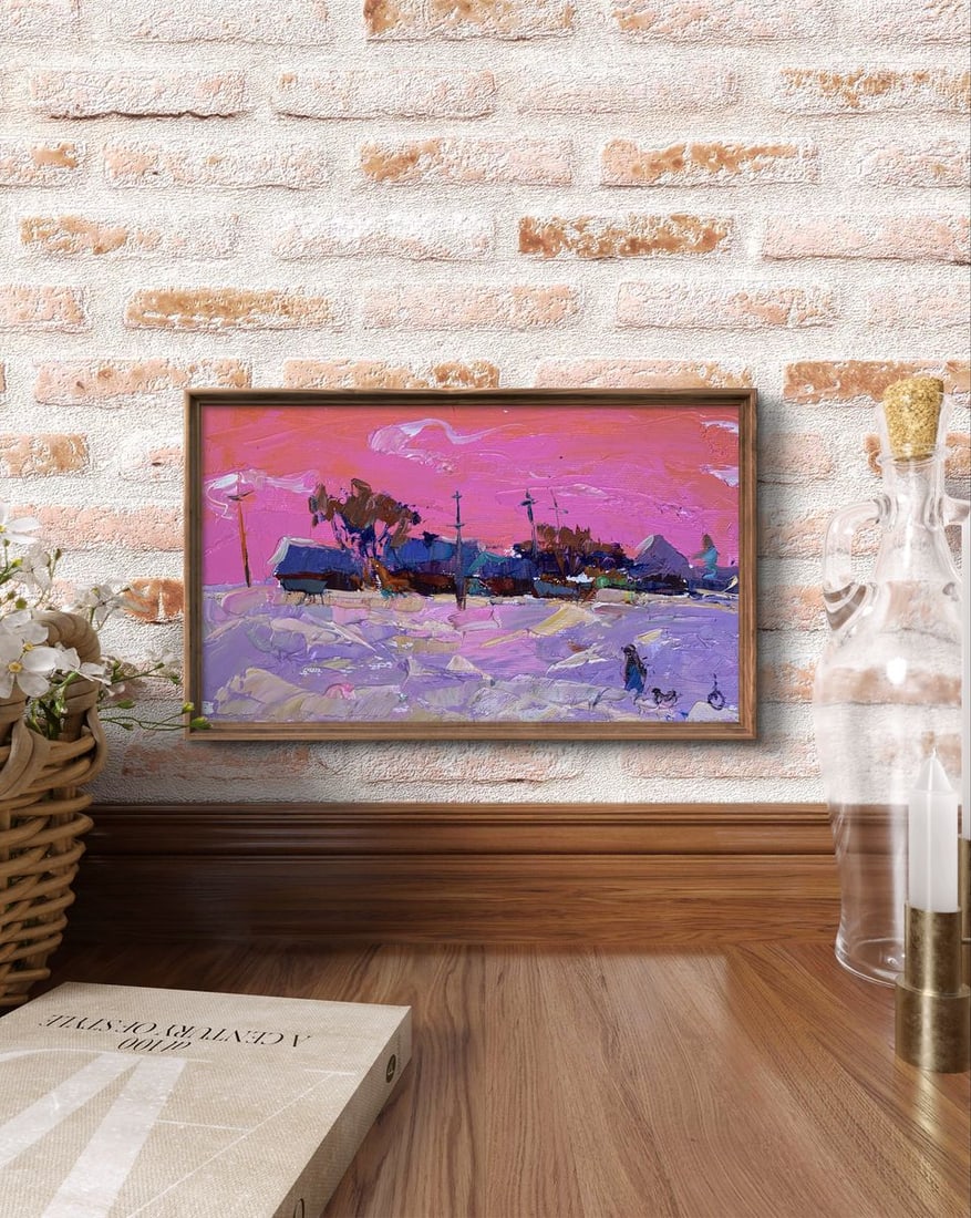 Oil painting It snowed in the evening Oksana Kalenyuk - 2