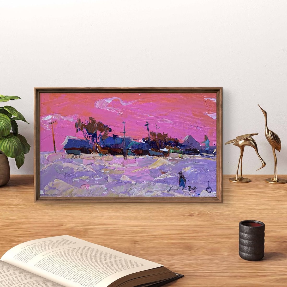 Oil painting It snowed in the evening Oksana Kalenyuk - 3