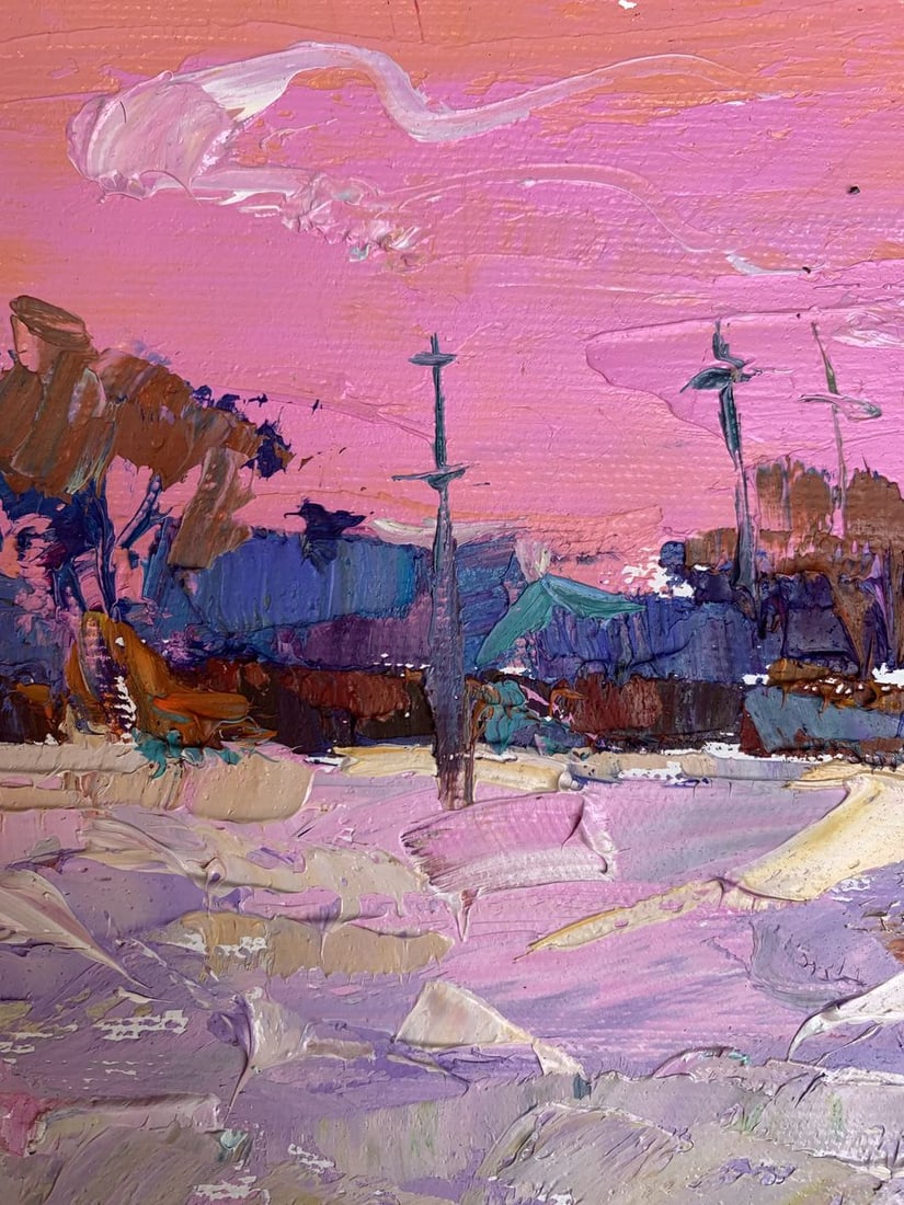 Oil painting It snowed in the evening Oksana Kalenyuk - 6