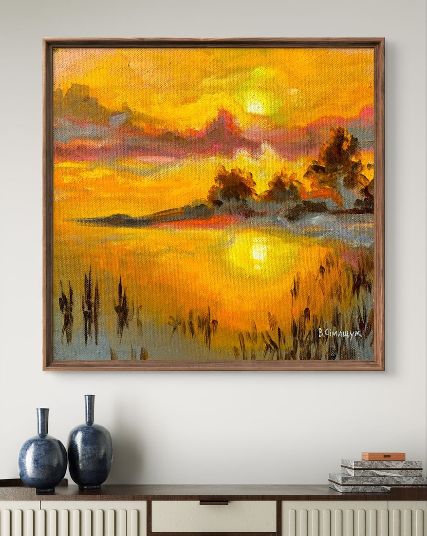 Oil painting Sunset sun Valentina Simashchuk - 2