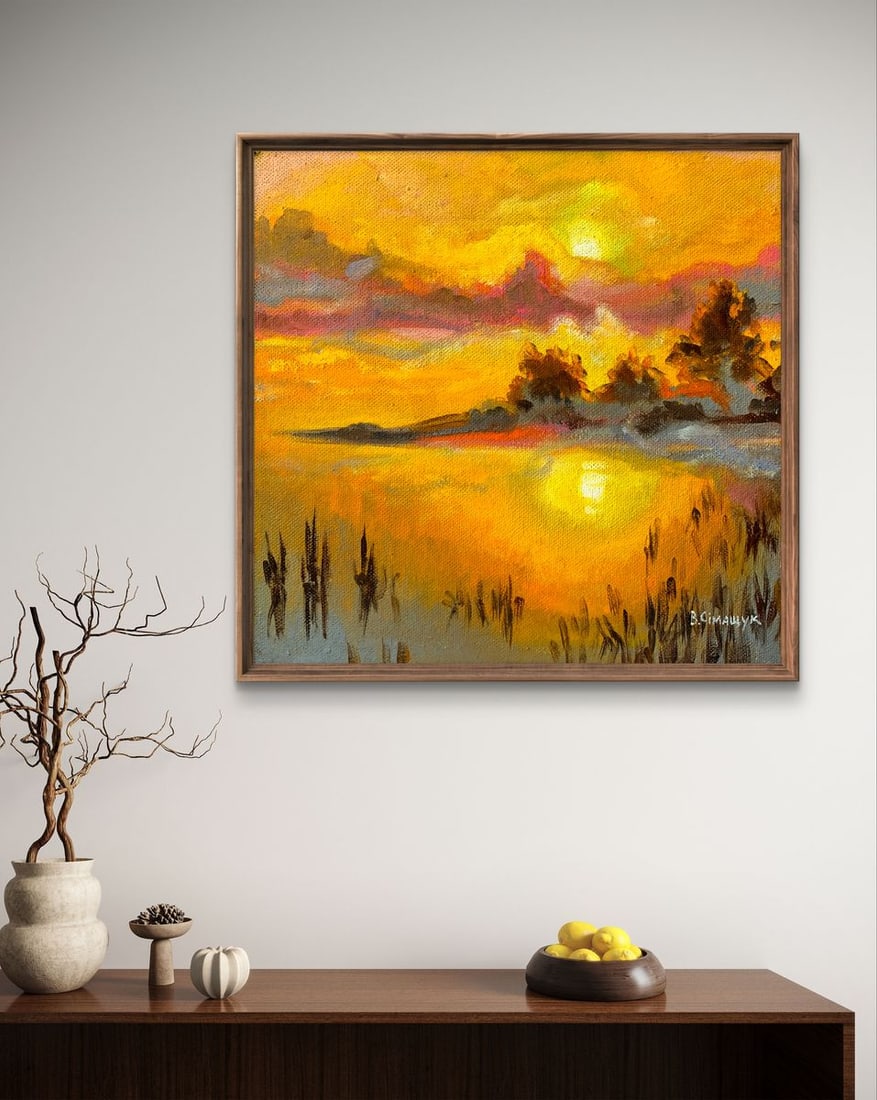 Oil painting Sunset sun Valentina Simashchuk - 3