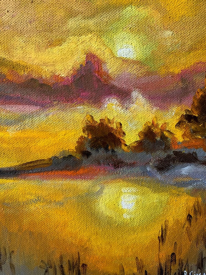 Oil painting Sunset sun Valentina Simashchuk - 6