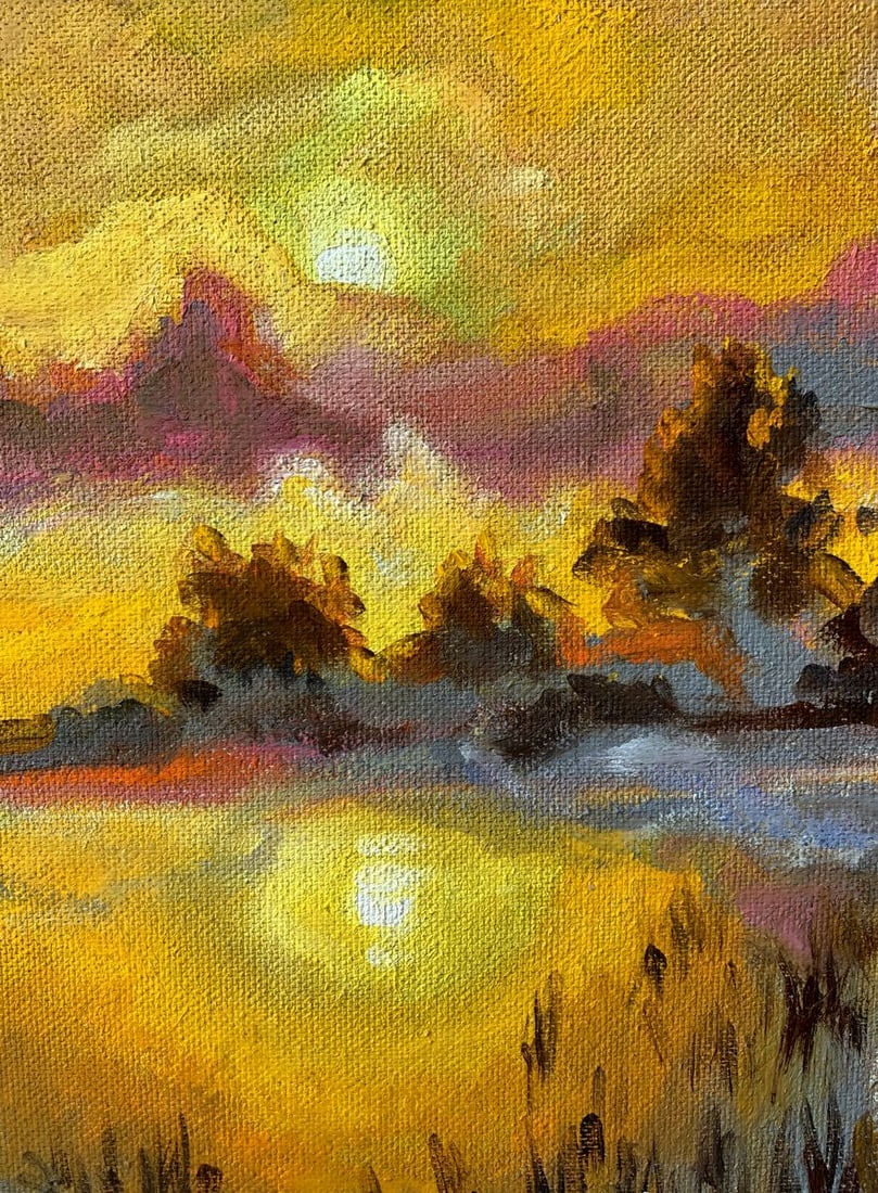 Oil painting Sunset sun Valentina Simashchuk - 7