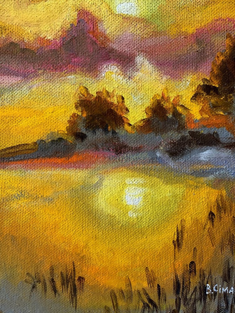 Oil painting Sunset sun Valentina Simashchuk - 8