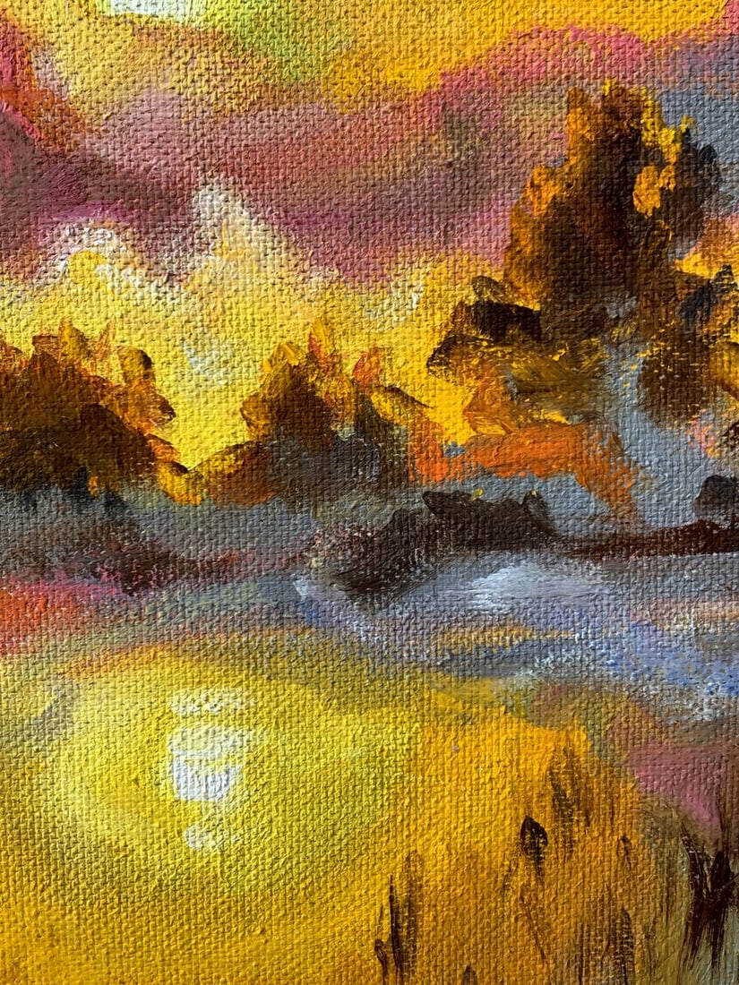 Oil painting Sunset sun Valentina Simashchuk - 9