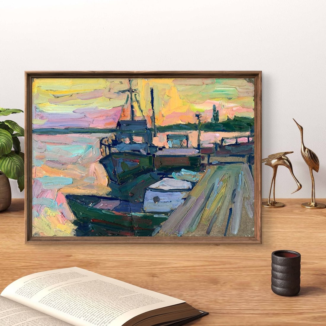 Oil painting Sunset on the pier Peter Tovpev - 3