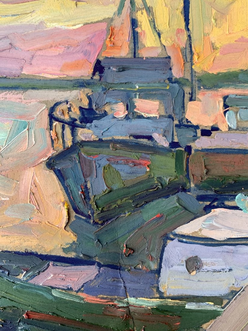 Oil painting Sunset on the pier Peter Tovpev - 5