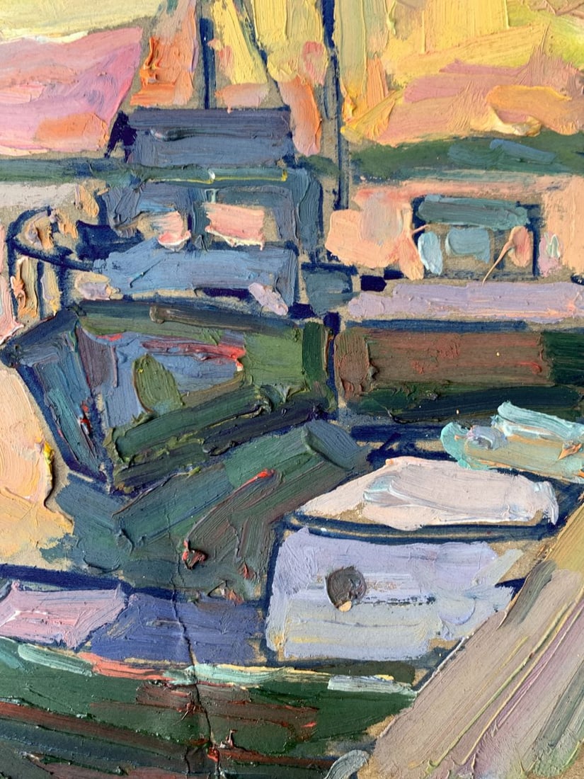 Oil painting Sunset on the pier Peter Tovpev - 6