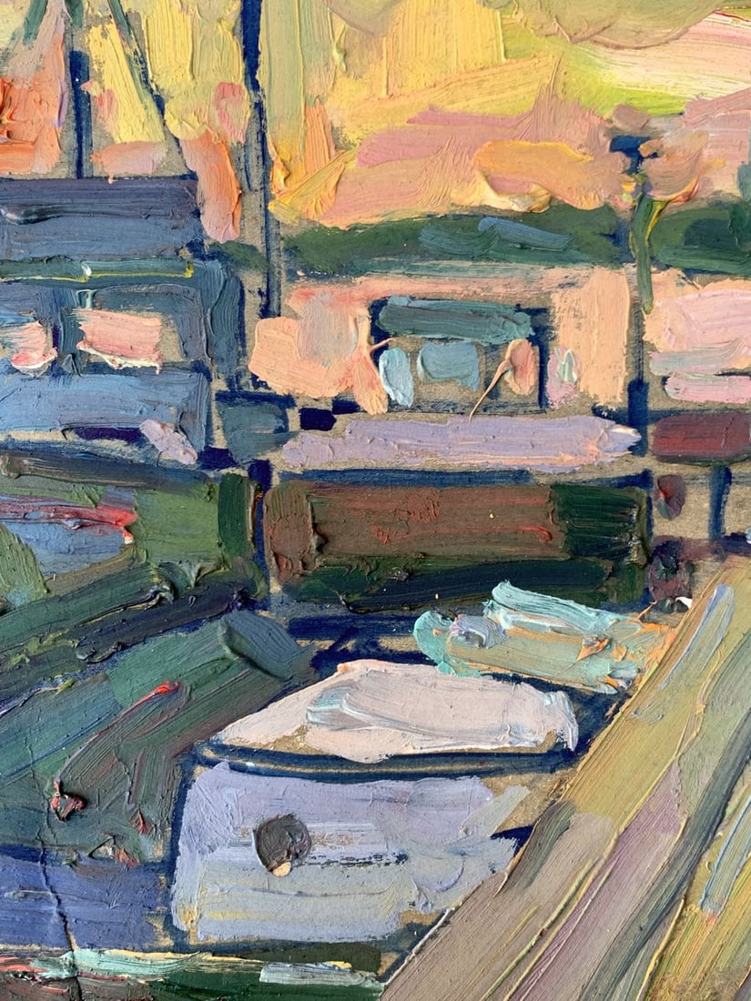 Oil painting Sunset on the pier Peter Tovpev - 7