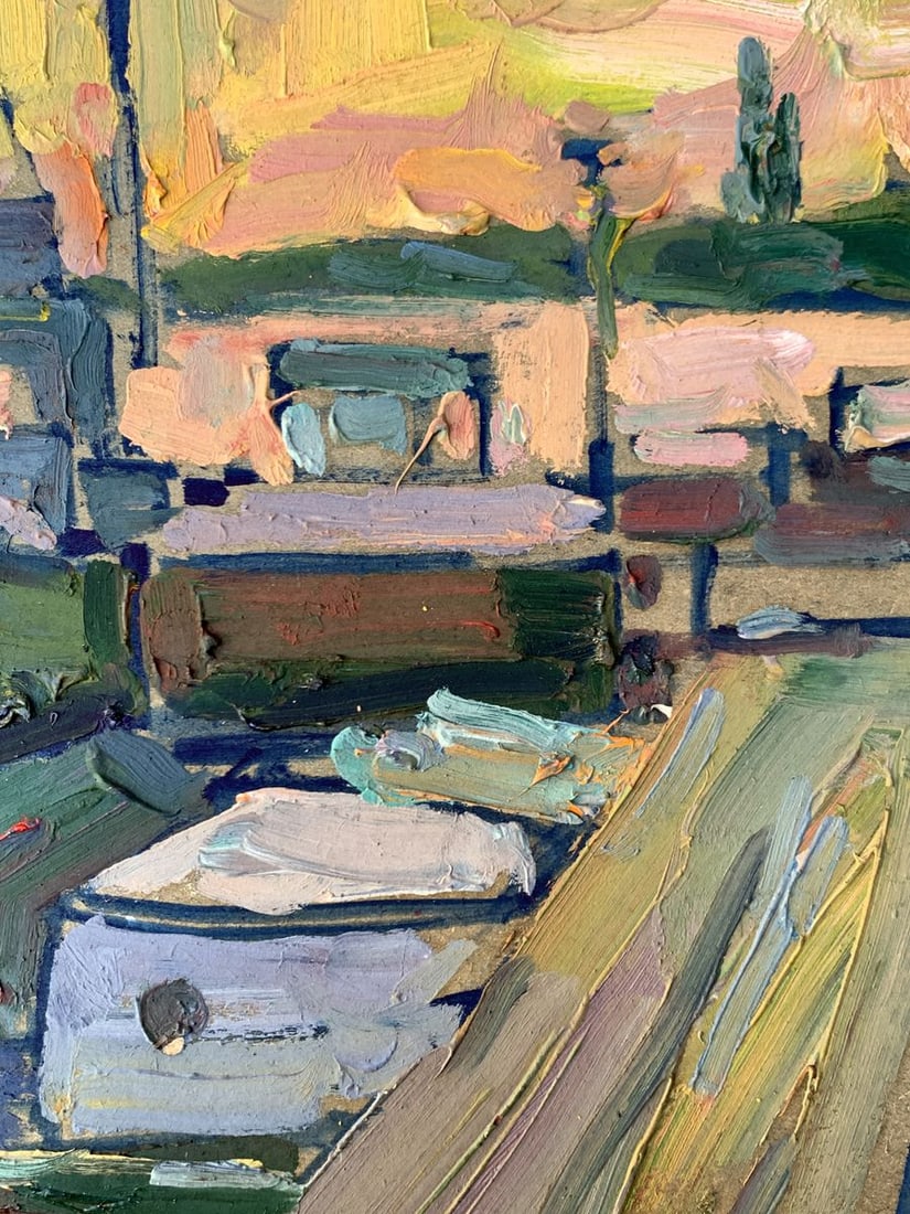 Oil painting Sunset on the pier Peter Tovpev - 8