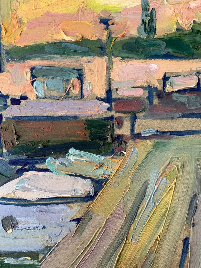 Oil painting Sunset on the pier Peter Tovpev - 9