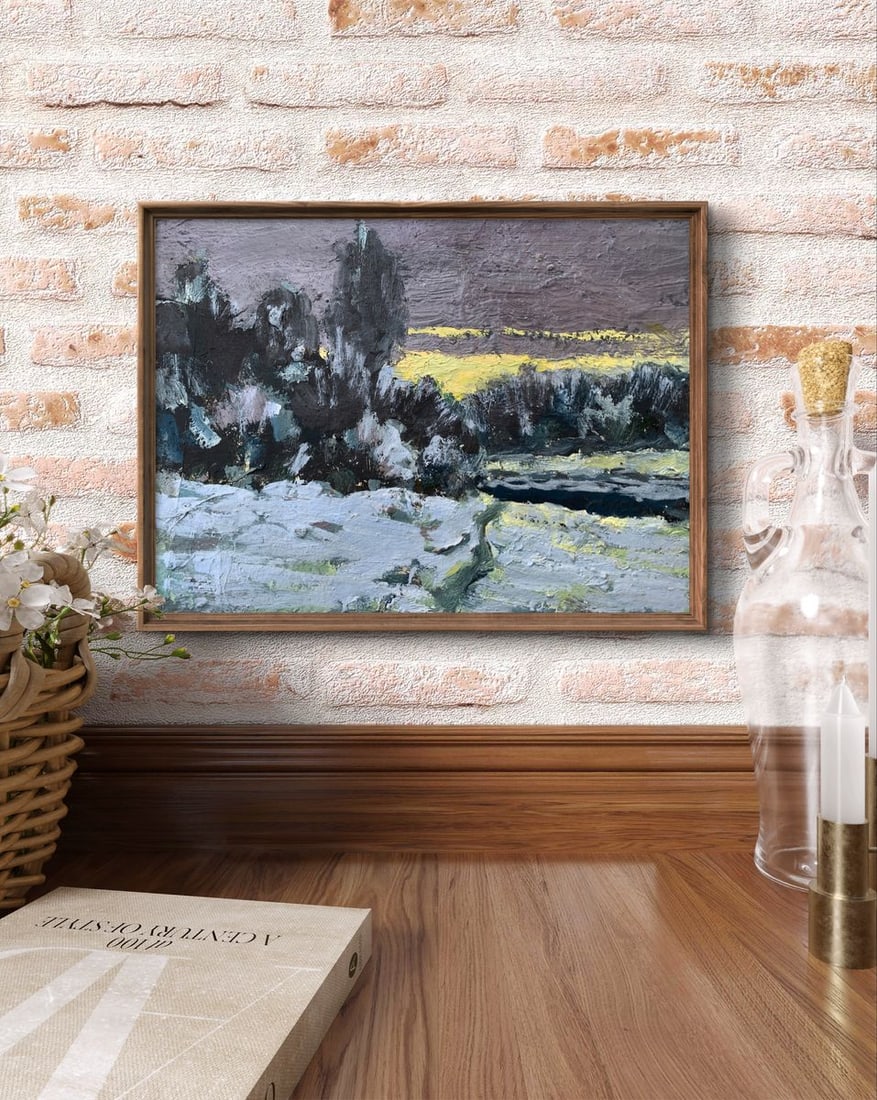 Oil painting The long awaited winter evening Leonid Maistrenko - 2