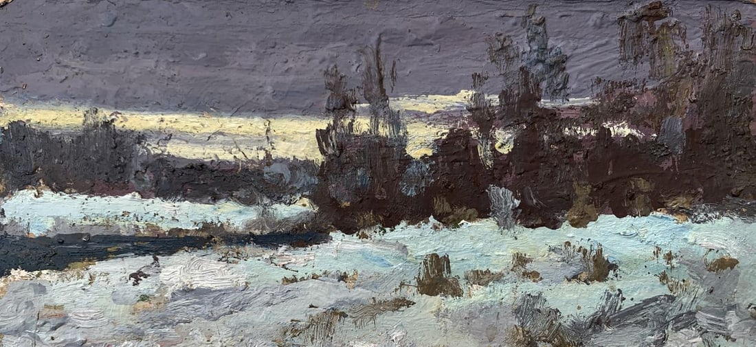 Oil painting Winter evening in nature Leonid Maistrenko (1 of 12)