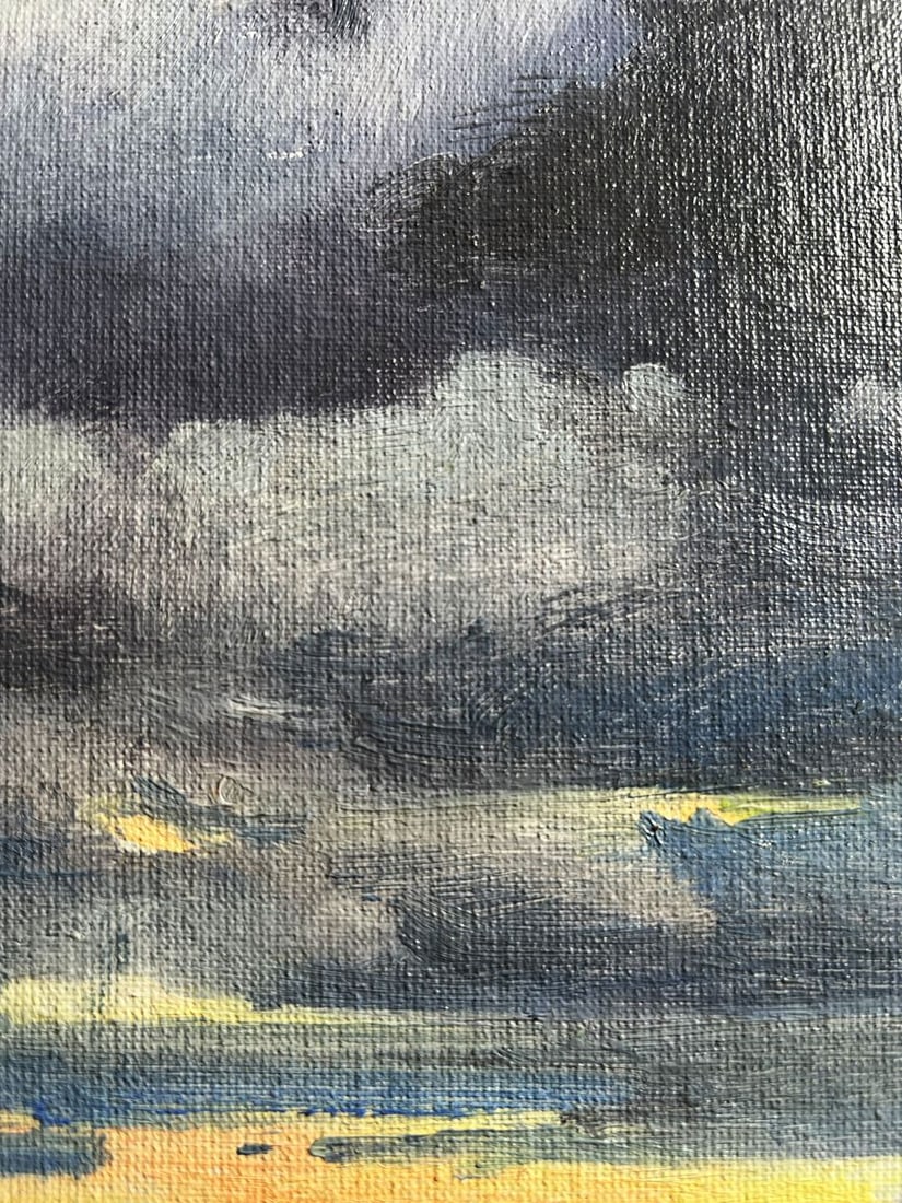 Oil painting Yellow sunset over the city Tatyana Derdey - 9