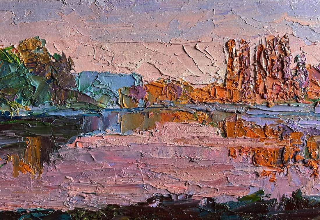 Oil painting Evening on the river Boris Serdyuk - 5