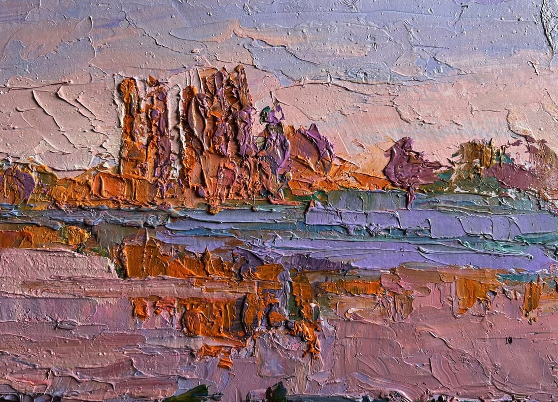 Oil painting Evening on the river Boris Serdyuk - 6