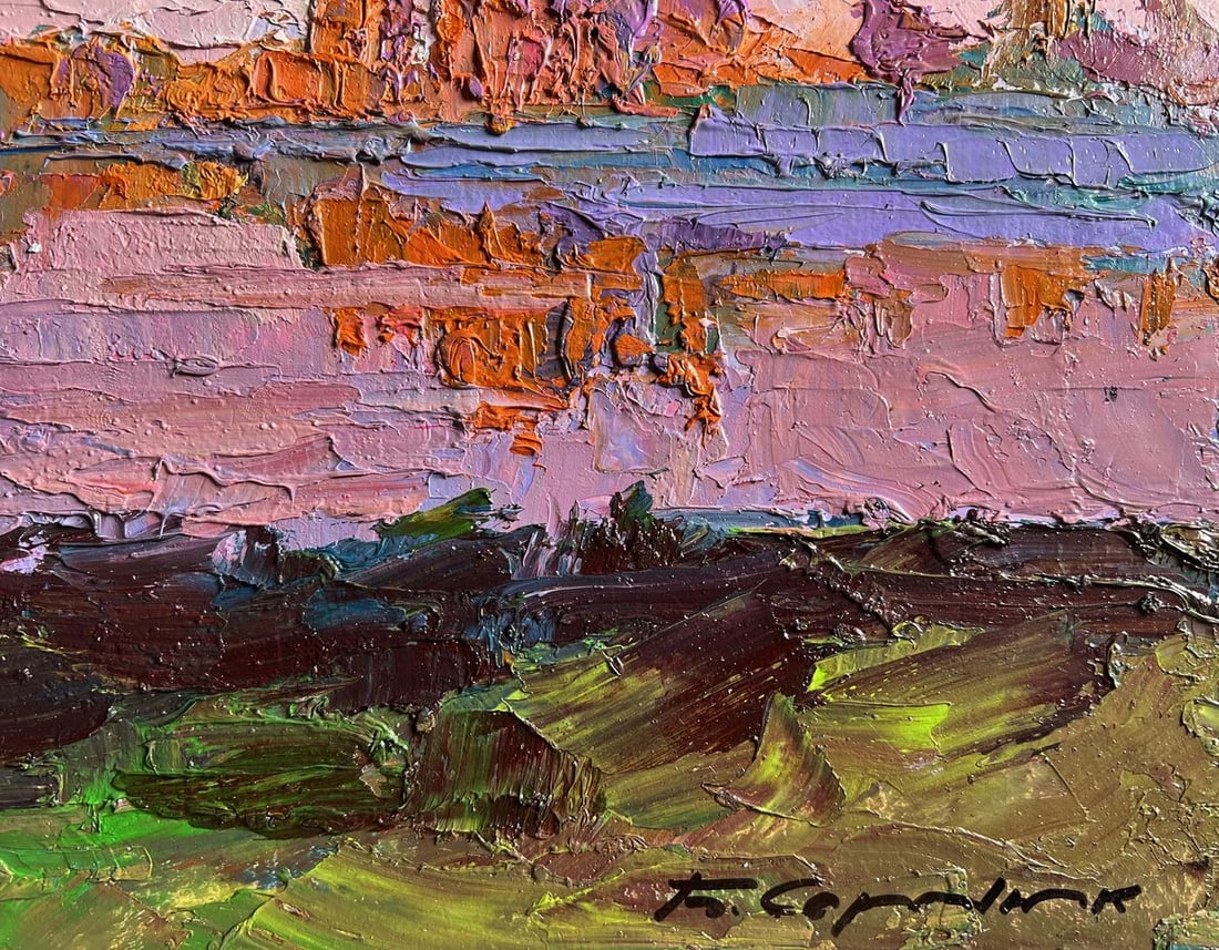 Oil painting Evening on the river Boris Serdyuk - 9