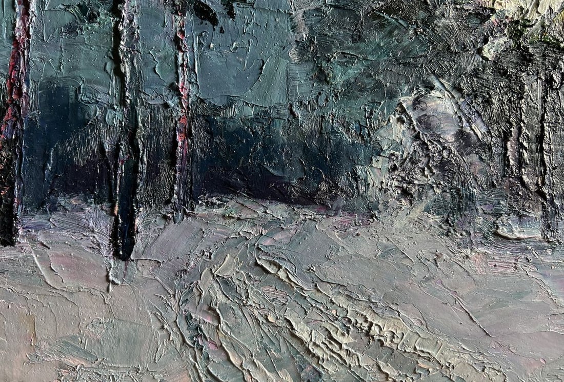 Oil painting Winter trail in the forest Boris Serdyuk - 7