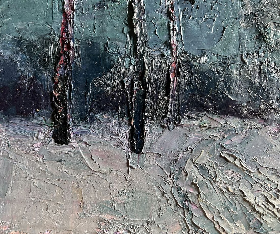 Oil painting Winter trail in the forest Boris Serdyuk - 8