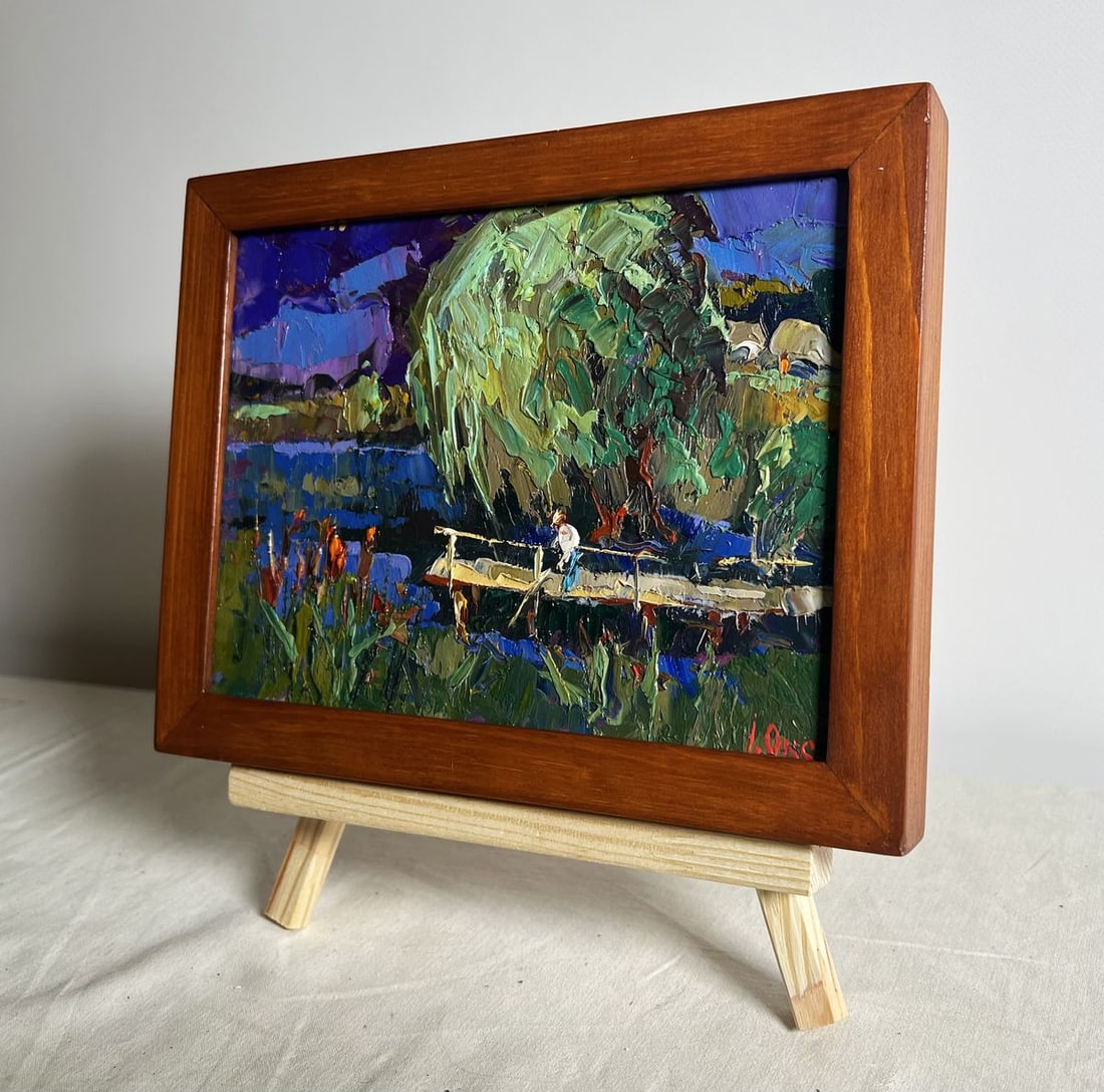 Oil painting At the night lake Oksana Kalenyuk - 2