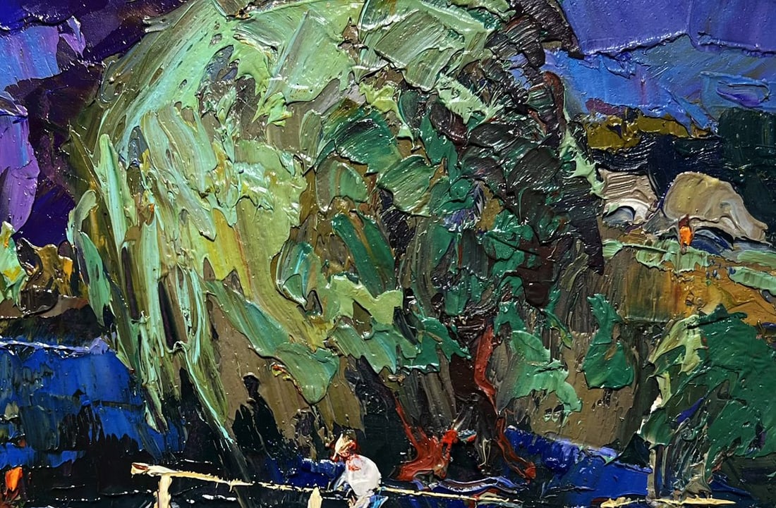 Oil painting At the night lake Oksana Kalenyuk - 4