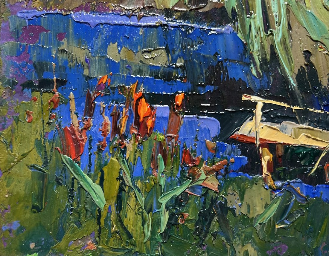 Oil painting At the night lake Oksana Kalenyuk - 5