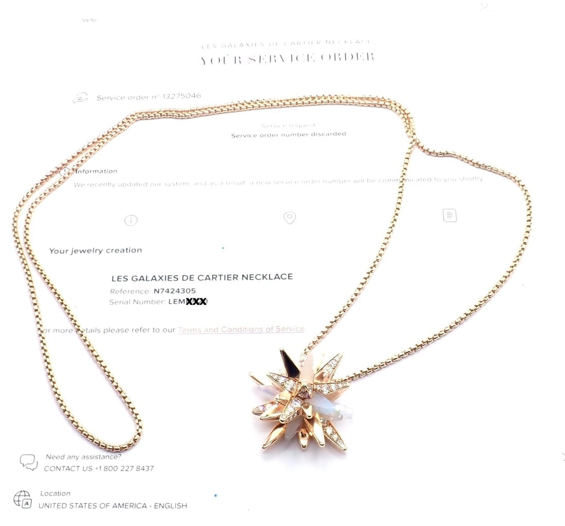 Cartier 18k Rose Gold Limited Edition Diamond Meterore Fractal Pendant Necklace - 5