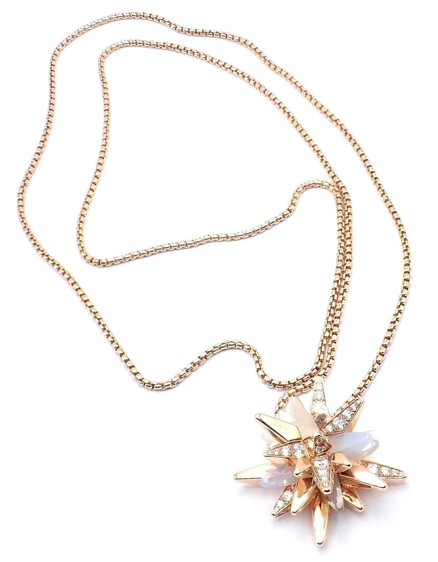 Cartier 18k Rose Gold Limited Edition Diamond Meterore Fractal Pendant Necklace - 6