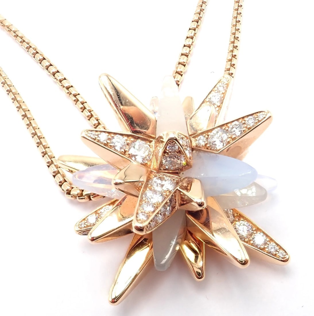 Cartier 18k Rose Gold Limited Edition Diamond Meterore Fractal Pendant Necklace - 8