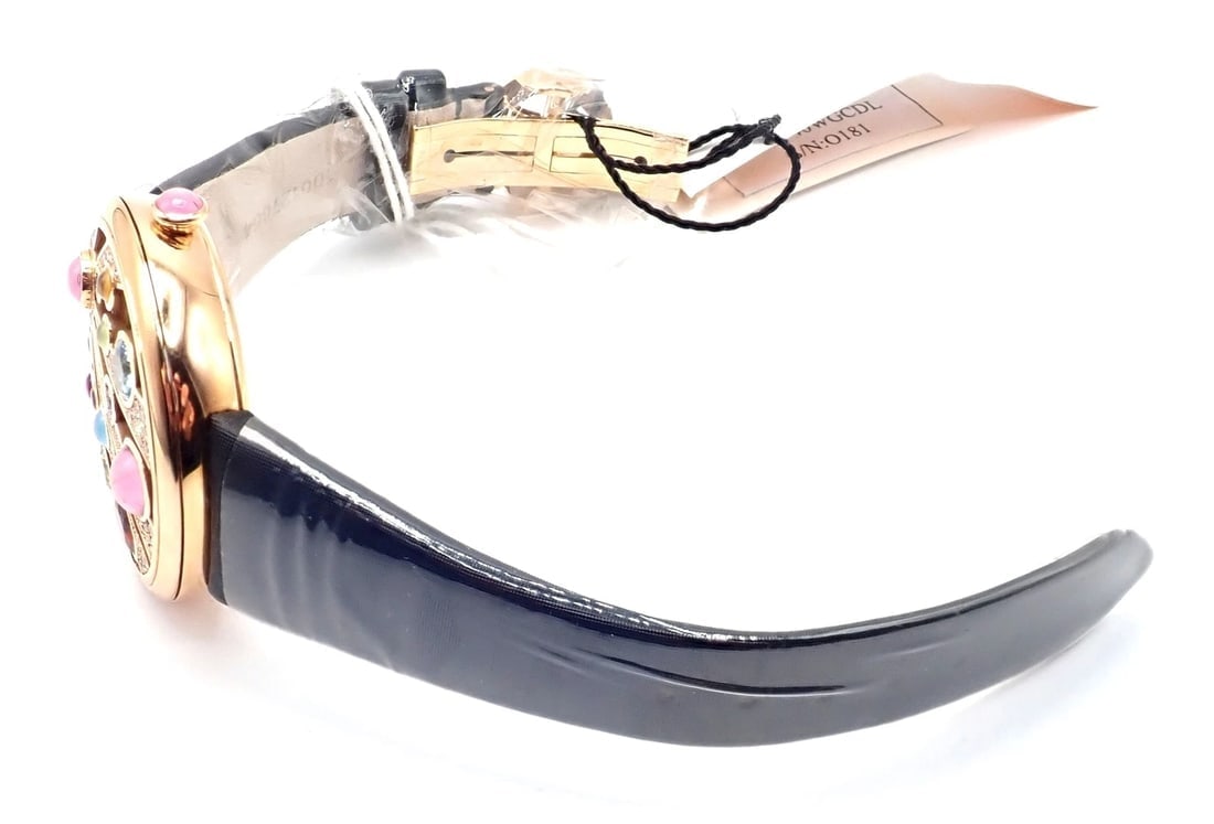 Bulgari Mediterranian Eden 18k Rose Gold Diamond Color Stone MOP Watch Box Paper - 11
