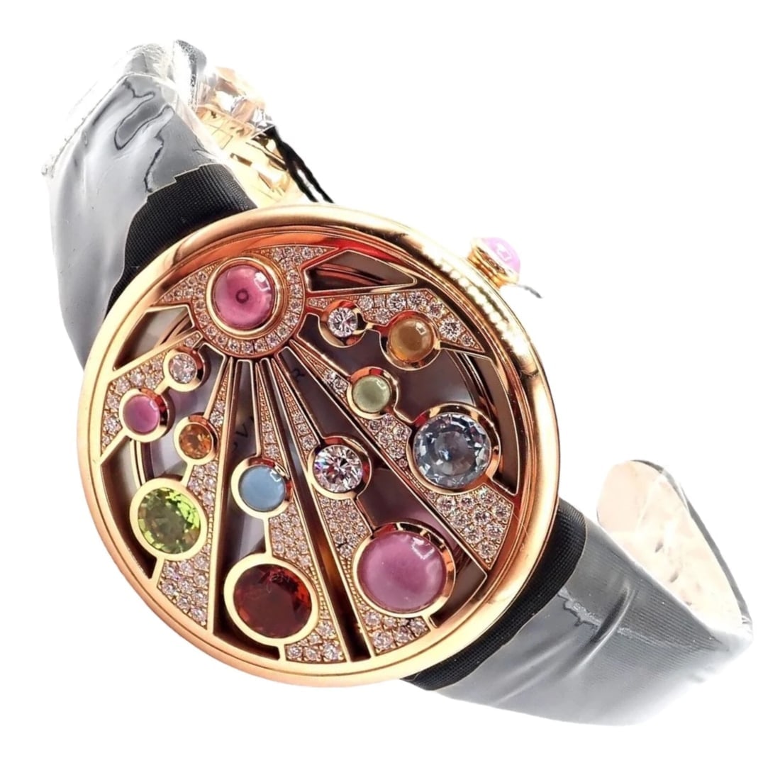 Bulgari Mediterranian Eden 18k Rose Gold Diamond Color Stone MOP Watch Box Paper: Bulgari Mediterranian Eden 18k Rose Gold Diamond Color Stone MOP Watch Box Paper About This Piece: Bulgari’s Mediterranean Eden 18k Rose Gold Diamond Color Stone MOP Watch is a tribute to the br