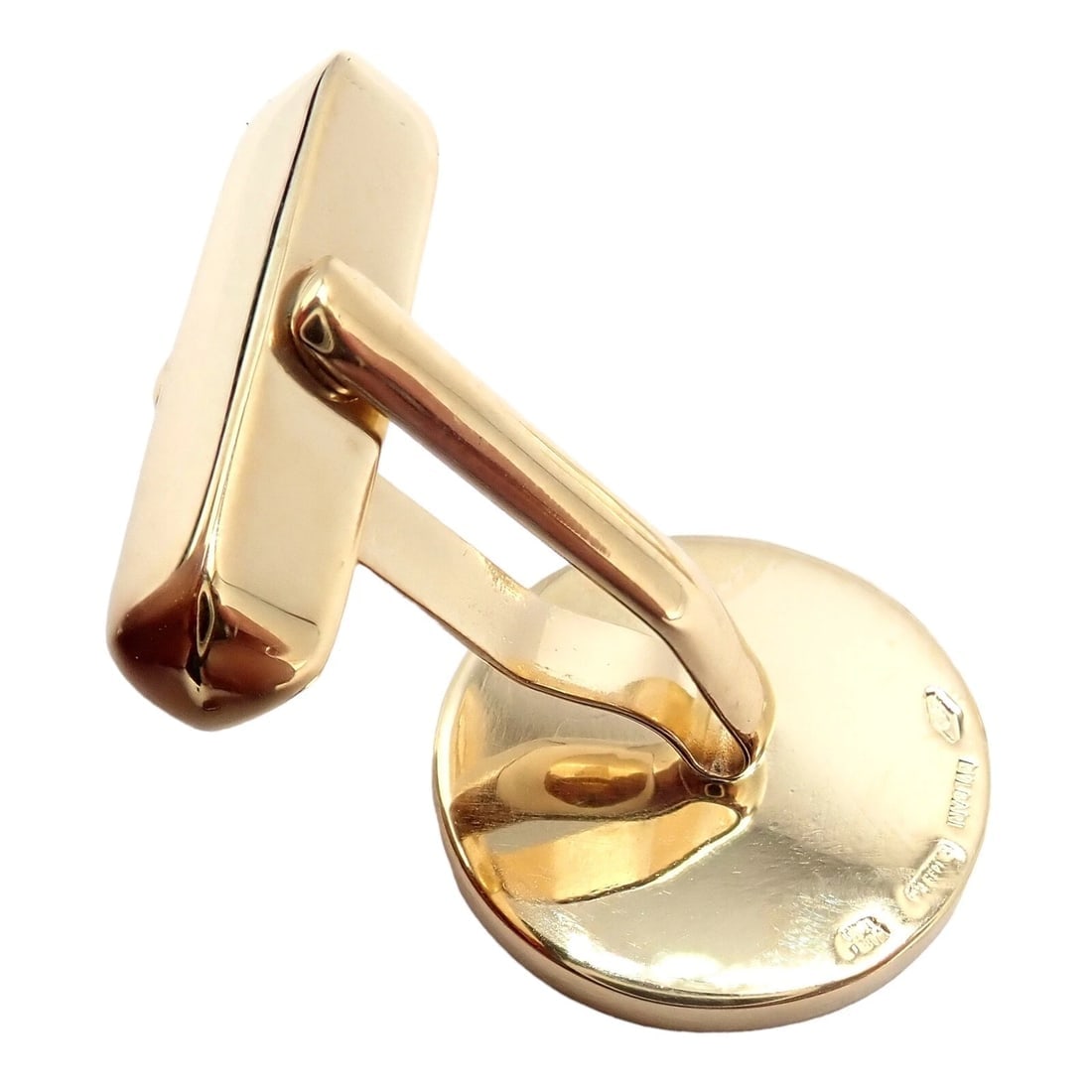 Authentic! Bvlgari Bulgari 18k Yellow Gold Lapis Lazuli Cufflinks - 4