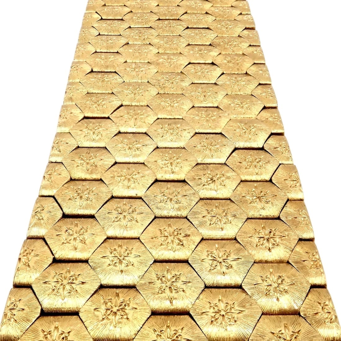 Authentic! Vintage Mario Buccellati 18k Yellow Gold Honeycomb Hexagon Bracelet - 3