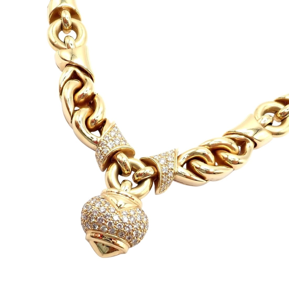 Rare! Bvlgari Bulgari 18k Yellow Gold Diamond Doppio Cuore Heart Necklace - 5