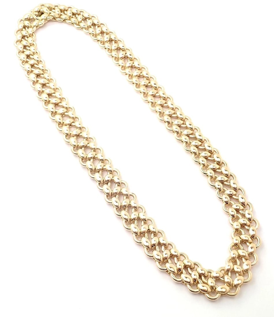 Rare! Vintage Authentic Hermes 18k Yellow Gold Link Necklace - 4