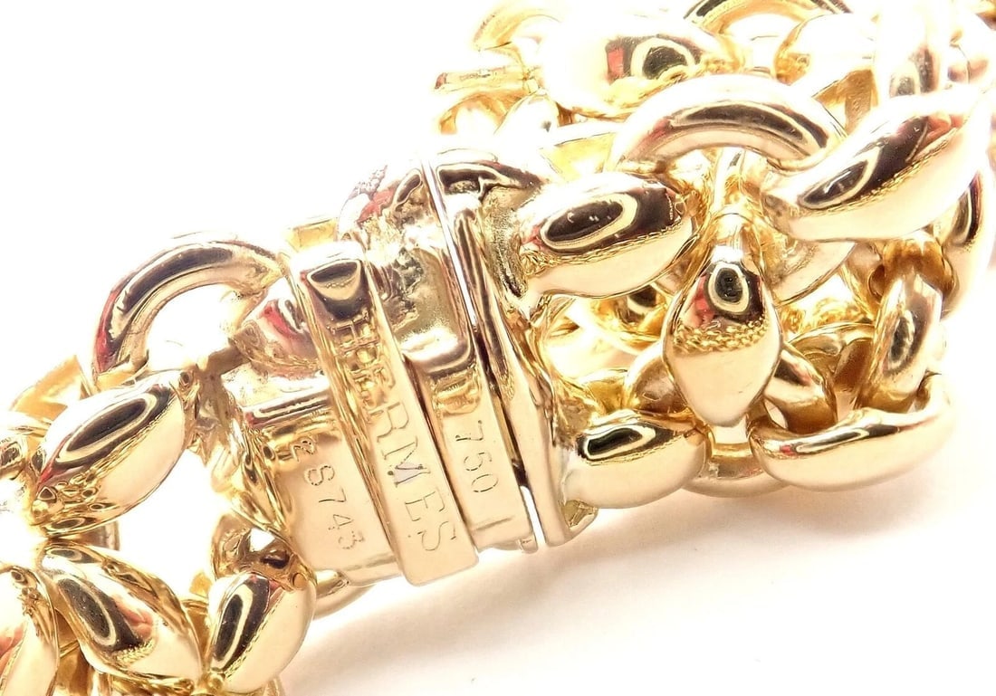 Rare! Vintage Authentic Hermes 18k Yellow Gold Link Necklace - 6