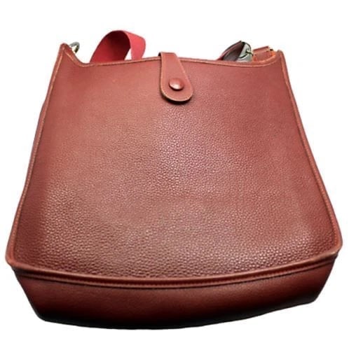 Authentic! Hermes Evelyne Brick Red Clemence Leather PM Handbag Purse - 5