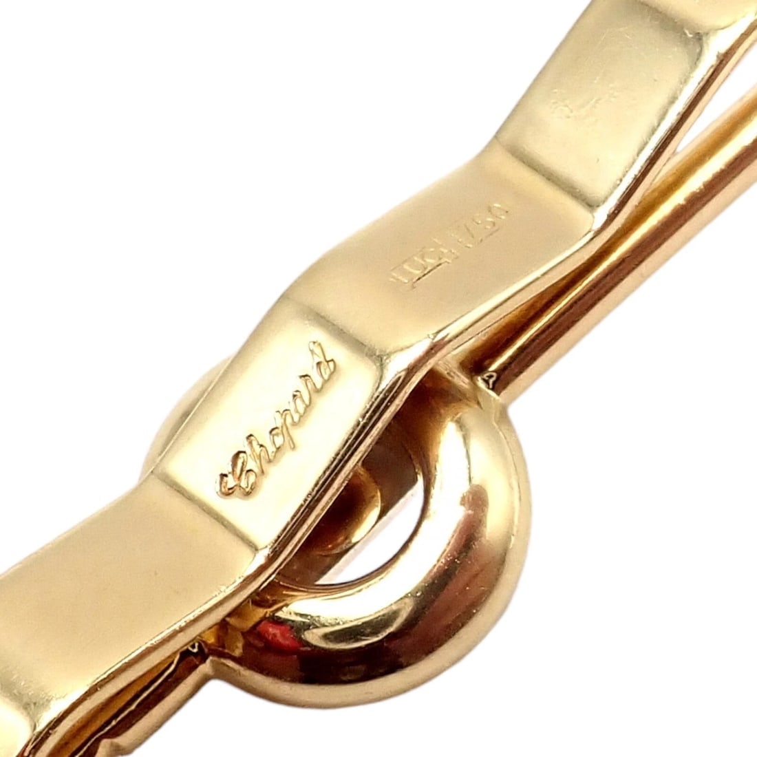 Authentic! Chopard 18k Yellow Gold Happy Diamond Golf Club Tie Clip - 5