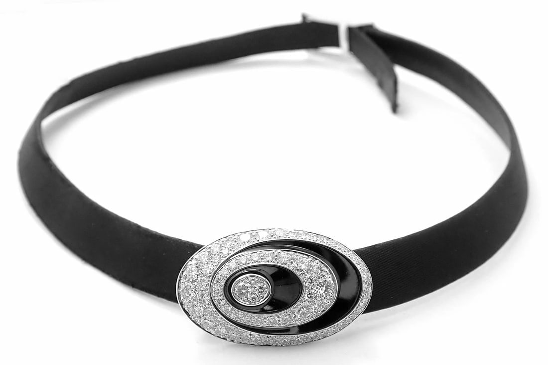 Rare! Authentic Cartier Hypnose 18k White Gold Diamond Silk Cord Chain Necklace - 3