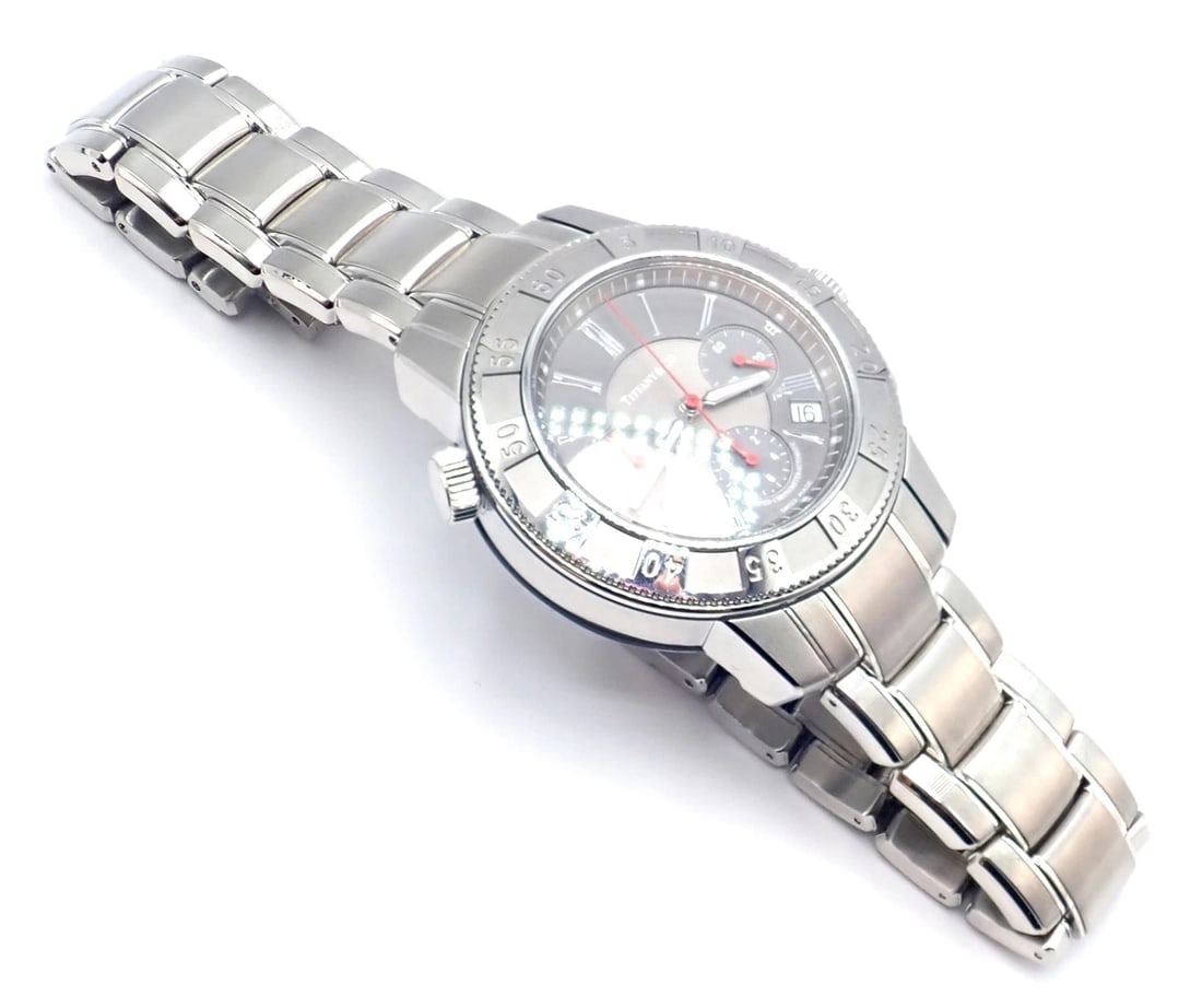 Authentic! Tiffany & Co Mark T-57 Stainless Steel Chronograph Automatic Watch - 10